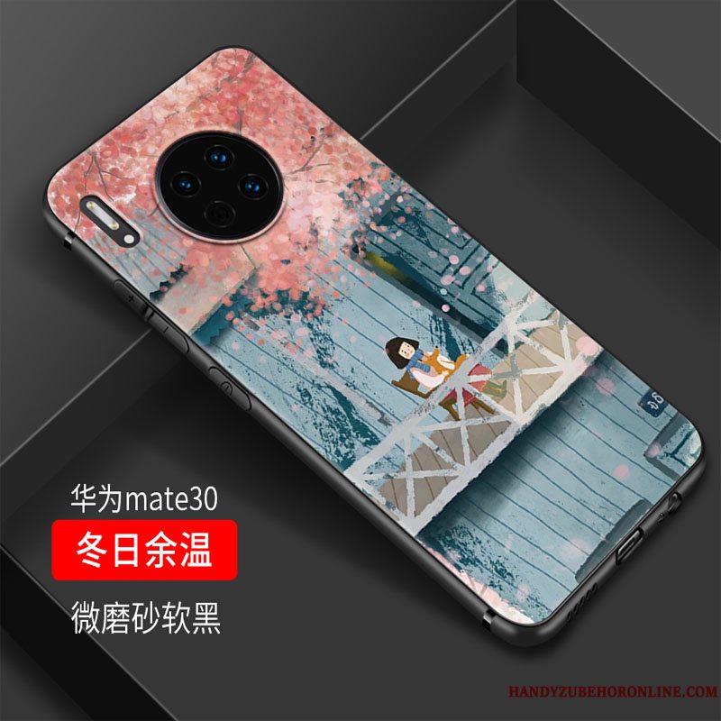 Etui Huawei Mate 30 Cartoon Frisk Glas, Cover Huawei Mate 30 Blød Telefonlille Sektion