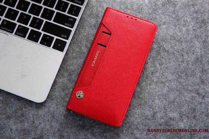 Etui Huawei Mate 30 Folio Anti-fald Sort, Cover Huawei Mate 30 Tasker Kort Telefon