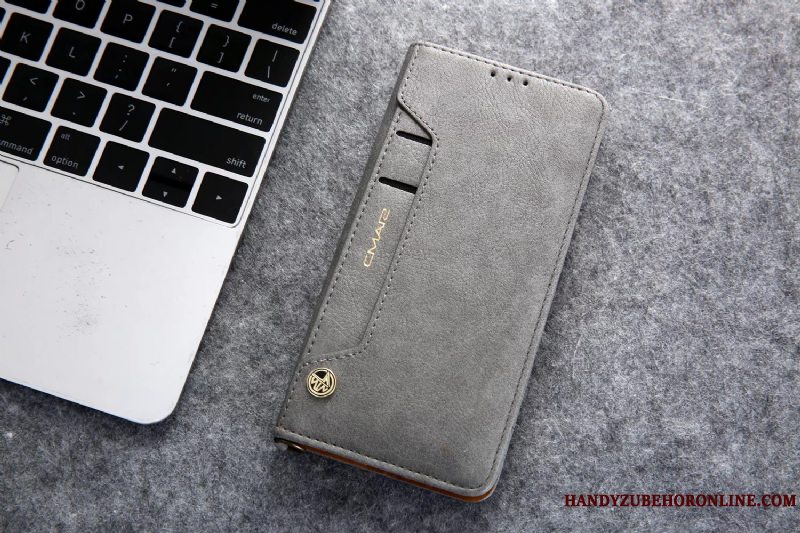 Etui Huawei Mate 30 Folio Anti-fald Sort, Cover Huawei Mate 30 Tasker Kort Telefon