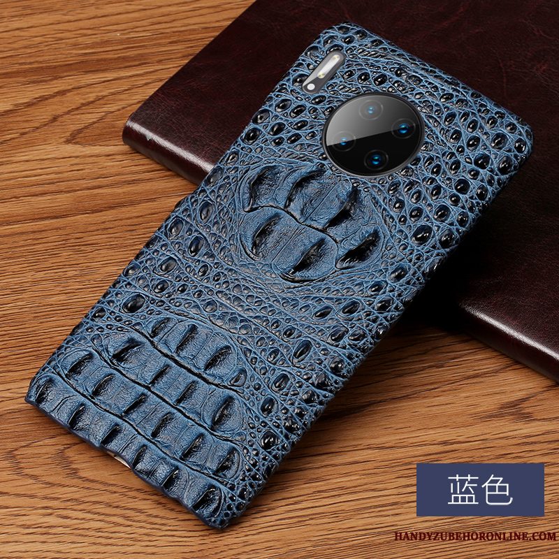 Etui Huawei Mate 30 Læder Sort Telefon, Cover Huawei Mate 30