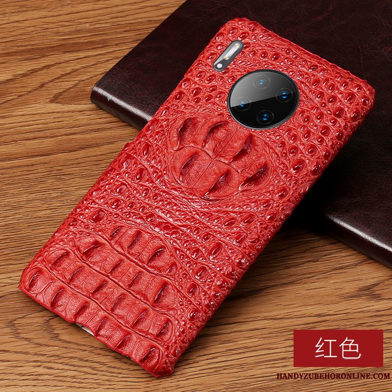 Etui Huawei Mate 30 Læder Sort Telefon, Cover Huawei Mate 30