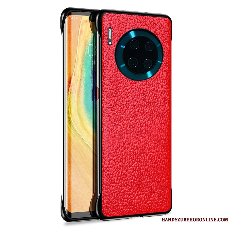 Etui Huawei Mate 30 Læder Telefonlæder Top, Cover Huawei Mate 30 Luksus Ramme Mønster