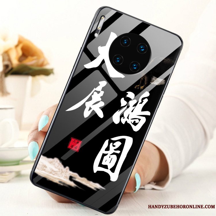 Etui Huawei Mate 30 Mode Glas Ring, Cover Huawei Mate 30 Hærdning Skærmbeskyttelse