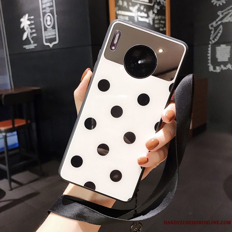 Etui Huawei Mate 30 Mode Rød Ny, Cover Huawei Mate 30 Bølge Punkt Trend