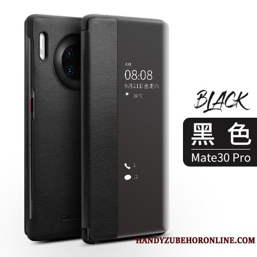 Etui Huawei Mate 30 Pro Beskyttelse Anti-fald Vinduer, Cover Huawei Mate 30 Pro Folio Tynd Rød