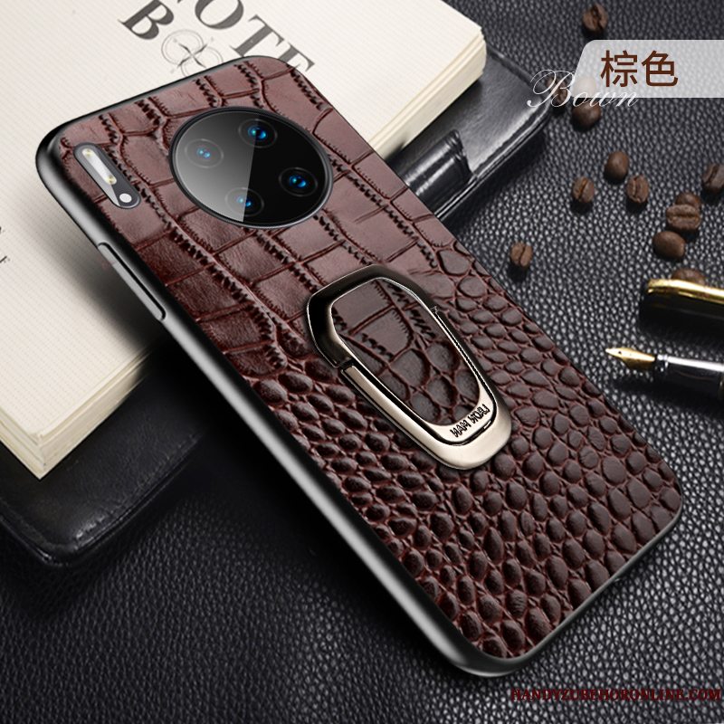 Etui Huawei Mate 30 Pro Beskyttelse High End Business, Cover Huawei Mate 30 Pro Læder Ring Magnetisk