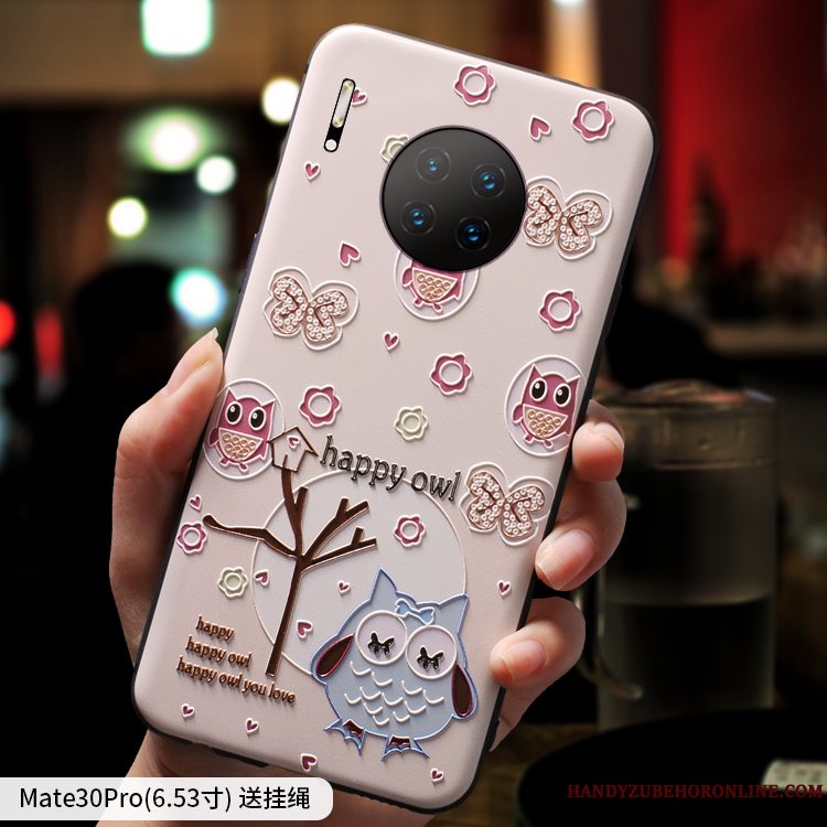 Etui Huawei Mate 30 Pro Beskyttelse Ny Smuk, Cover Huawei Mate 30 Pro Cartoon Tynd Lyserød