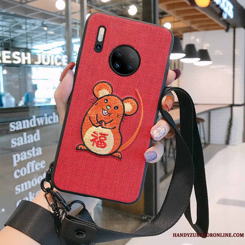 Etui Huawei Mate 30 Pro Kreativ Af Personlighed Trendy, Cover Huawei Mate 30 Pro Blød Rød Rotte