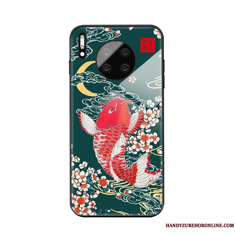 Etui Huawei Mate 30 Pro Kreativ Grøn Tilpas, Cover Huawei Mate 30 Pro Tasker Hærdet Glas Ny