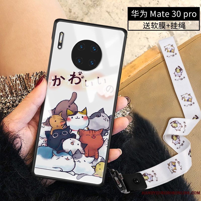 Etui Huawei Mate 30 Pro Kreativ Rød Anti-fald, Cover Huawei Mate 30 Pro Cartoon Trend Glas
