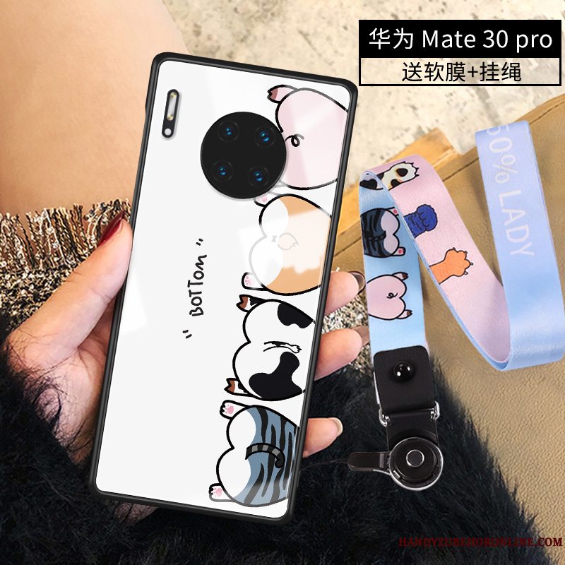 Etui Huawei Mate 30 Pro Kreativ Rød Anti-fald, Cover Huawei Mate 30 Pro Cartoon Trend Glas