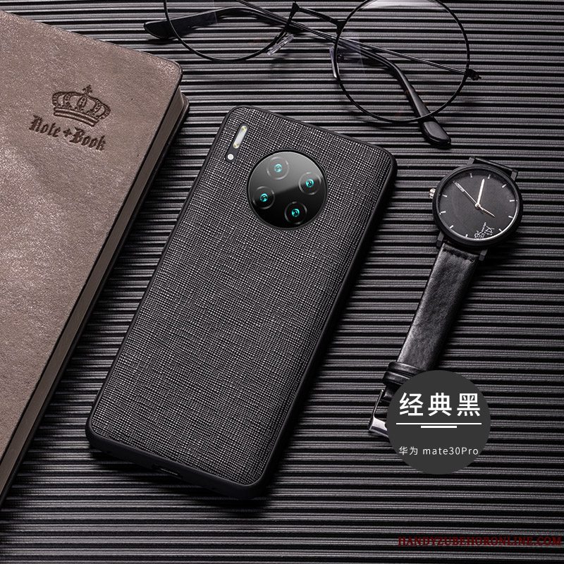 Etui Huawei Mate 30 Pro Læder High End Anti-fald, Cover Huawei Mate 30 Pro Tasker Kvalitet Sort