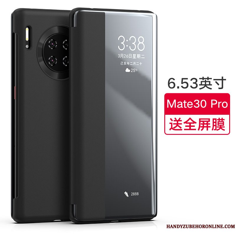 Etui Huawei Mate 30 Pro Læder Rød Tynd, Cover Huawei Mate 30 Pro Tasker Telefonanti-fald
