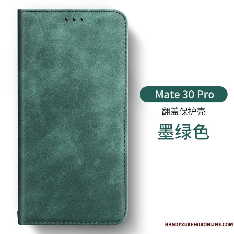 Etui Huawei Mate 30 Pro Læder Trendy Af Personlighed, Cover Huawei Mate 30 Pro Silikone Anti-fald Grøn