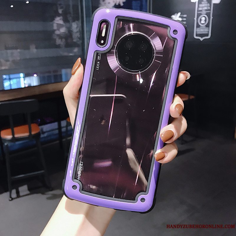 Etui Huawei Mate 30 Pro Tasker Ramme Lyserød, Cover Huawei Mate 30 Pro Blød Telefonanti-fald