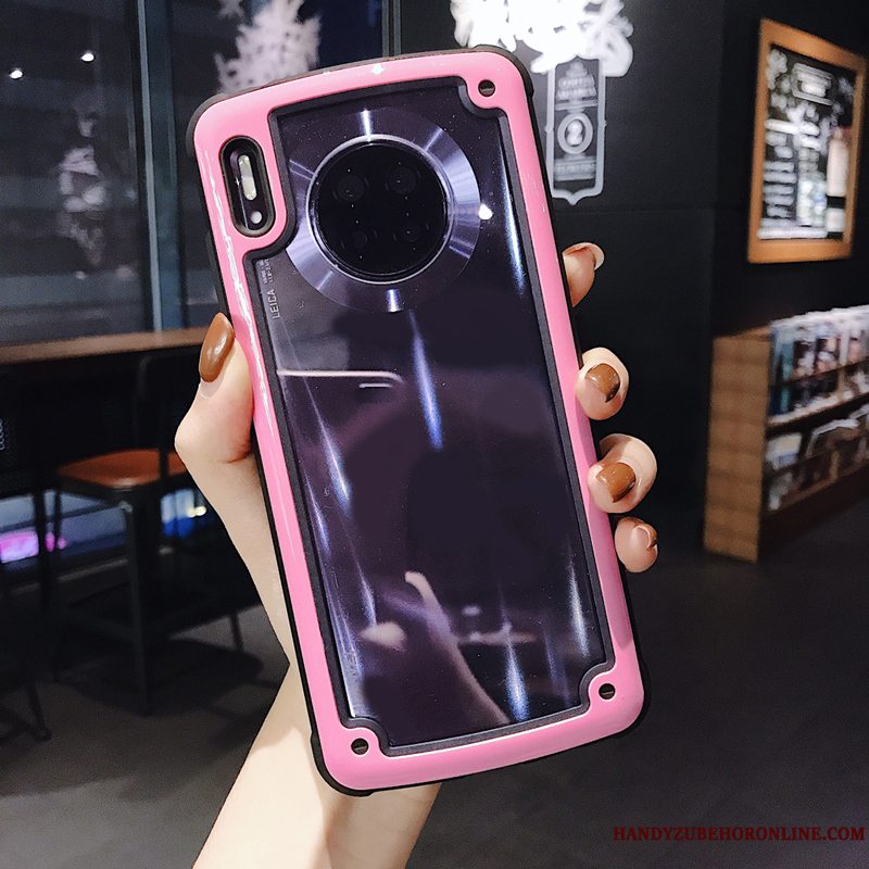 Etui Huawei Mate 30 Pro Tasker Ramme Lyserød, Cover Huawei Mate 30 Pro Blød Telefonanti-fald