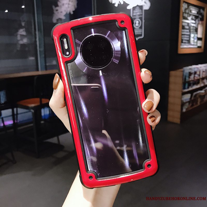 Etui Huawei Mate 30 Pro Tasker Ramme Lyserød, Cover Huawei Mate 30 Pro Blød Telefonanti-fald