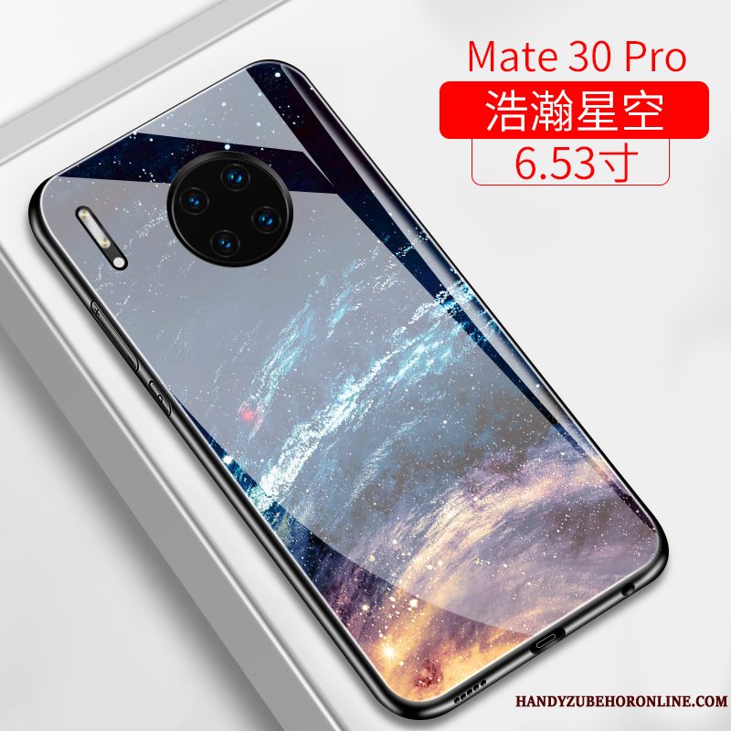 Etui Huawei Mate 30 Pro Tasker Tynd Hård, Cover Huawei Mate 30 Pro Beskyttelse Glas Stjerneklar