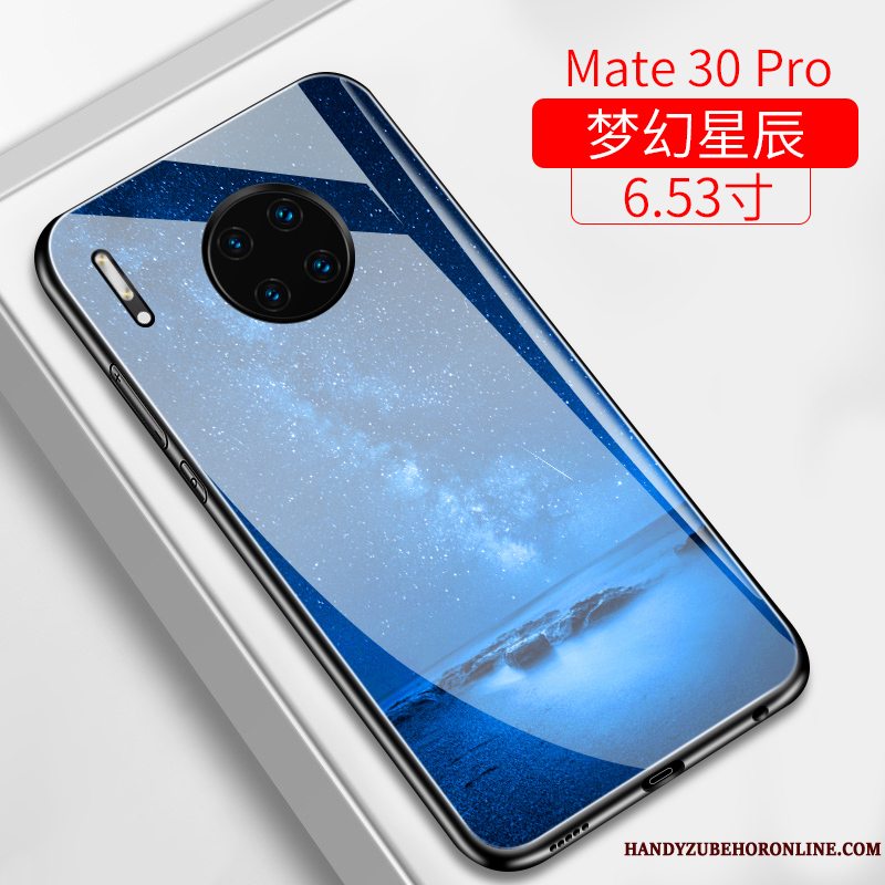 Etui Huawei Mate 30 Pro Tasker Tynd Hård, Cover Huawei Mate 30 Pro Beskyttelse Glas Stjerneklar