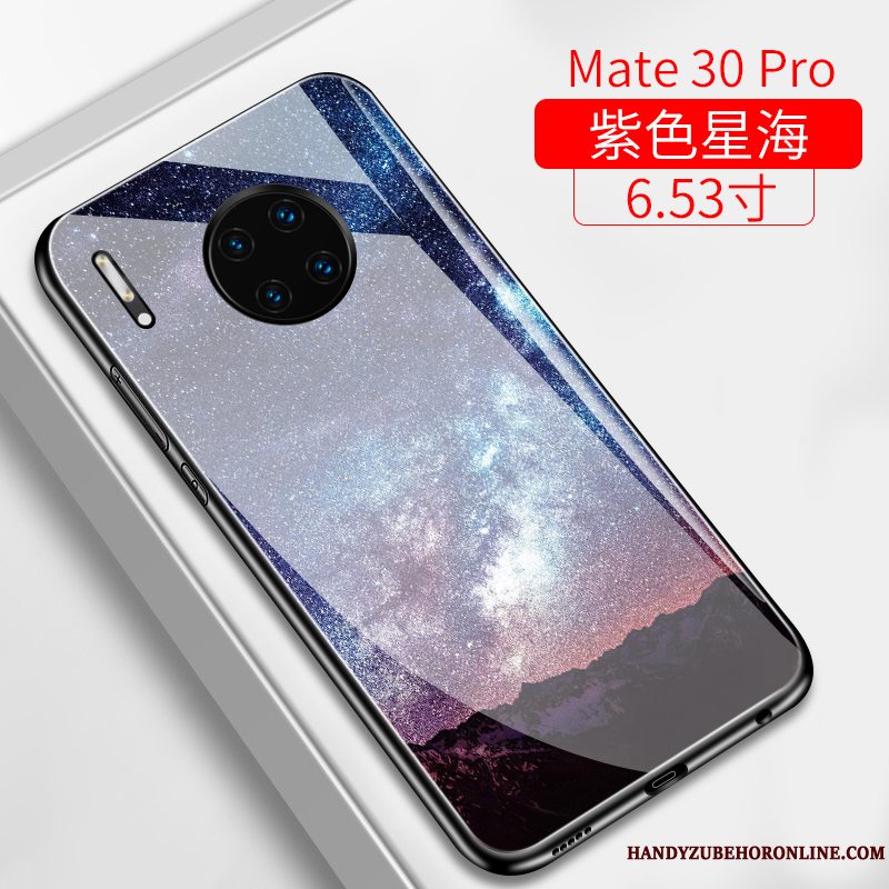 Etui Huawei Mate 30 Pro Tasker Tynd Hård, Cover Huawei Mate 30 Pro Beskyttelse Glas Stjerneklar