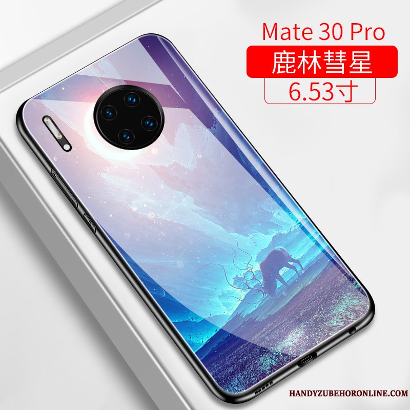 Etui Huawei Mate 30 Pro Tasker Tynd Hård, Cover Huawei Mate 30 Pro Beskyttelse Glas Stjerneklar