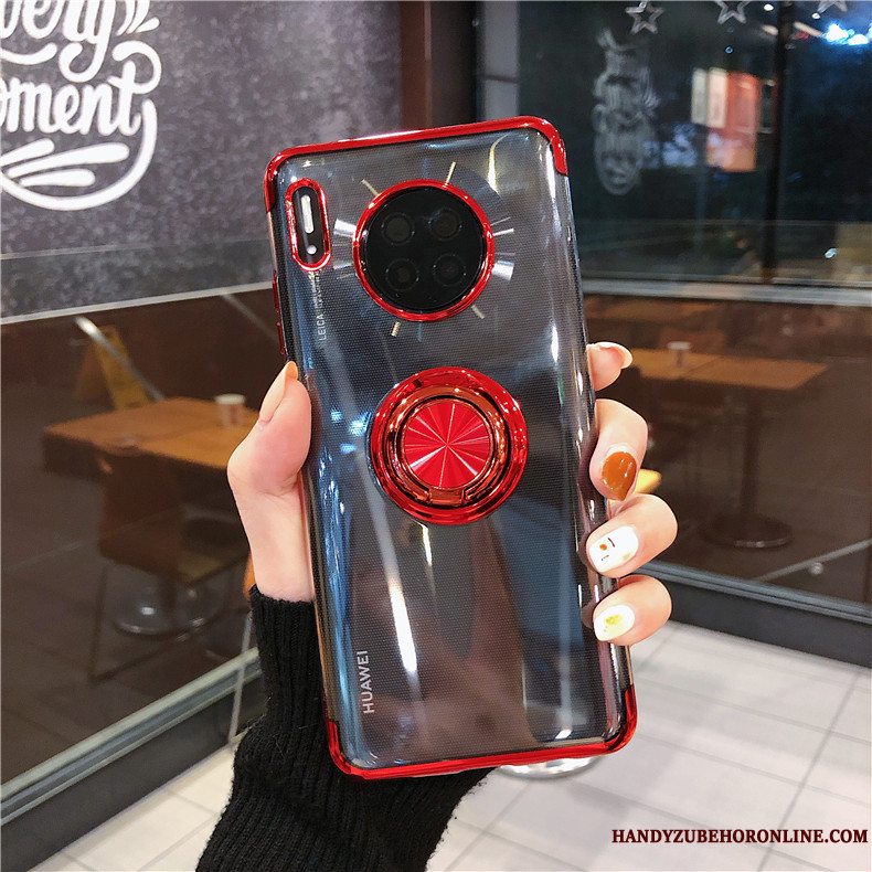 Etui Huawei Mate 30 Pro Tasker Tynd Net Red, Cover Huawei Mate 30 Pro Silikone Gennemsigtig Rød