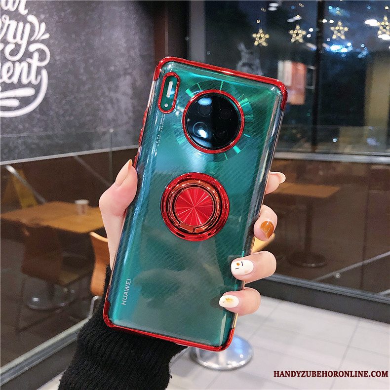 Etui Huawei Mate 30 Pro Tasker Tynd Net Red, Cover Huawei Mate 30 Pro Silikone Gennemsigtig Rød