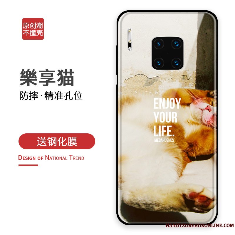 Etui Huawei Mate 30 Rs Tasker Af Personlighed Anti-fald, Cover Huawei Mate 30 Rs Silikone Glas Blå