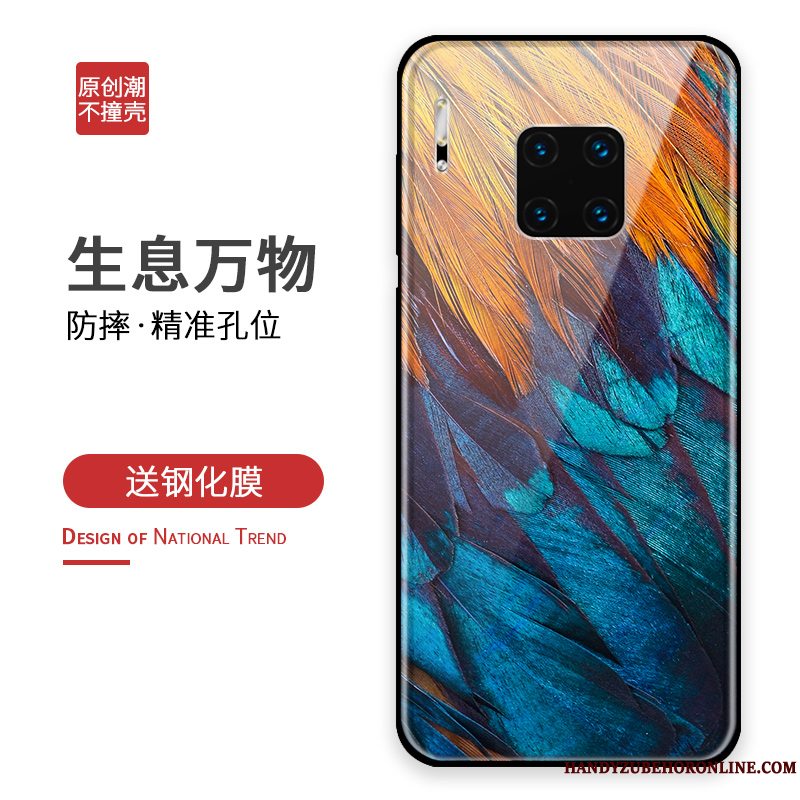 Etui Huawei Mate 30 Rs Tasker Af Personlighed Anti-fald, Cover Huawei Mate 30 Rs Silikone Glas Blå