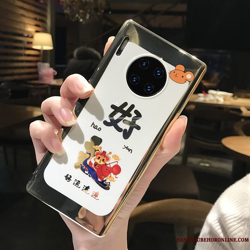 Etui Huawei Mate 30 Silikone Anti-fald Hvid, Cover Huawei Mate 30 Tasker Net Red Stor