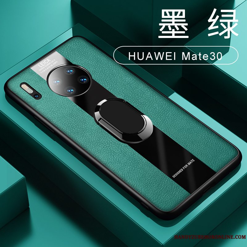 Etui Huawei Mate 30 Tasker Ny Anti-fald, Cover Huawei Mate 30 Læder Telefongrøn