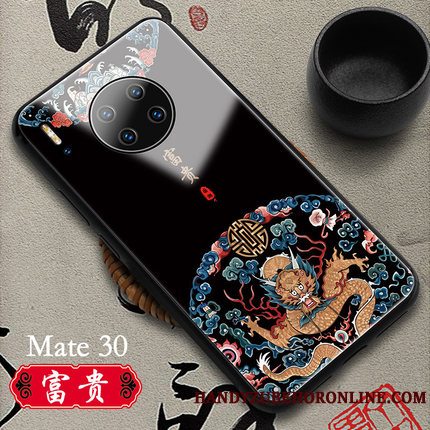 Etui Huawei Mate 30 Telefonautentiske, Cover Huawei Mate 30 Glas Hvid