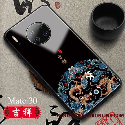 Etui Huawei Mate 30 Telefonautentiske, Cover Huawei Mate 30 Glas Hvid