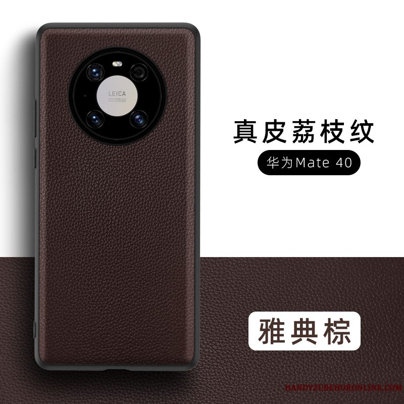 Etui Huawei Mate 40 Læder Anti-fald Telefon, Cover Huawei Mate 40 Tasker Tynd Cow
