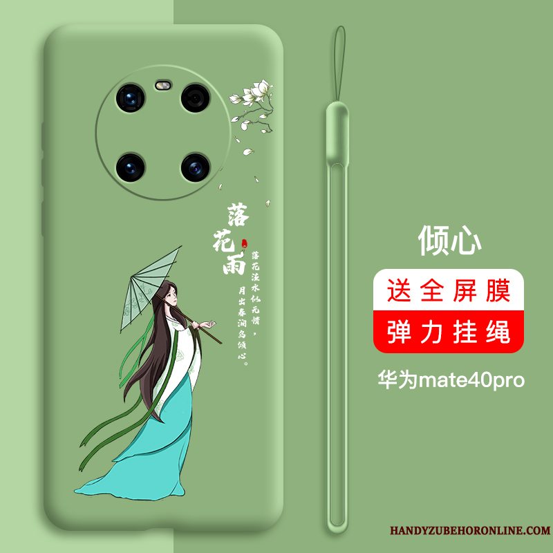 Etui Huawei Mate 40 Pro Blød Grøn Anti-fald, Cover Huawei Mate 40 Pro Tasker Ny Trend