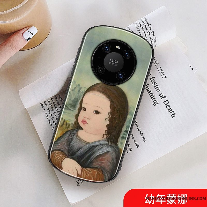 Etui Huawei Mate 40 Pro Cartoon Grøn Oliemaleri, Cover Huawei Mate 40 Pro Beskyttelse Elskeren Høj