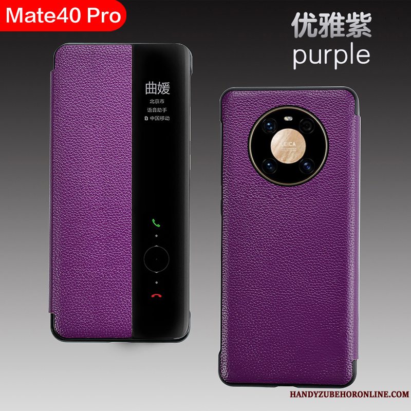 Etui Huawei Mate 40 Pro Folio Business Anti-fald, Cover Huawei Mate 40 Pro Tasker Telefonrød