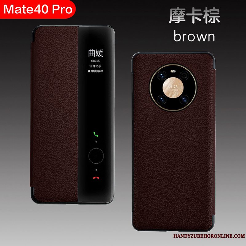 Etui Huawei Mate 40 Pro Folio Business Anti-fald, Cover Huawei Mate 40 Pro Tasker Telefonrød