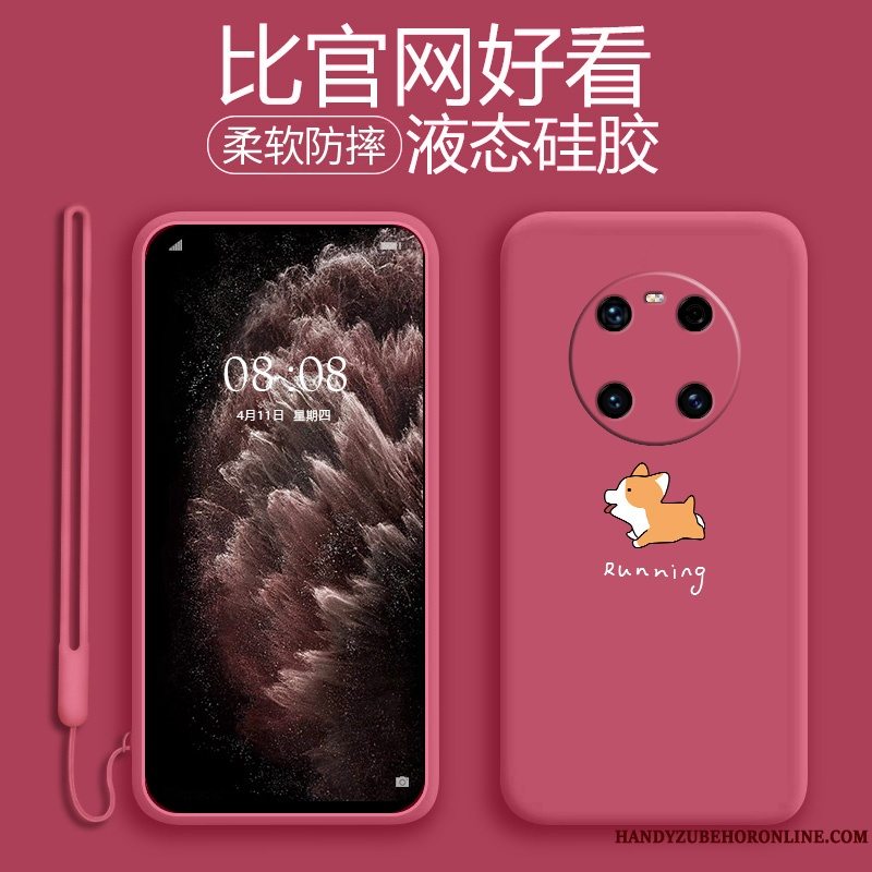 Etui Huawei Mate 40 Pro Kreativ Ny Telefon, Cover Huawei Mate 40 Pro Silikone Anti-fald Net Red