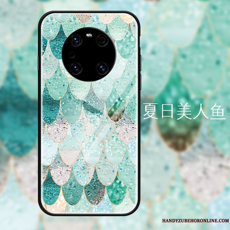 Etui Huawei Mate 40 Pro Luksus Frisk Havfrue, Cover Huawei Mate 40 Pro Mode Telefongrøn