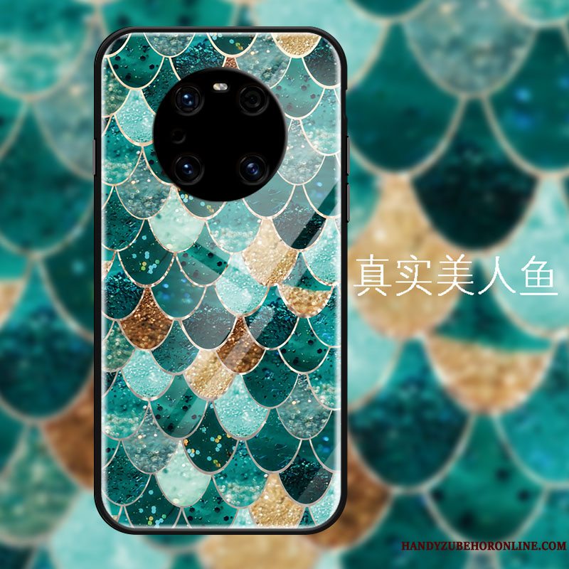 Etui Huawei Mate 40 Pro Luksus Frisk Havfrue, Cover Huawei Mate 40 Pro Mode Telefongrøn