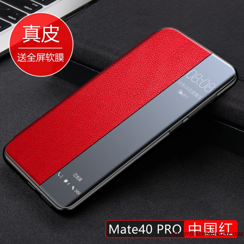 Etui Huawei Mate 40 Pro Læder Brun Telefon, Cover Huawei Mate 40 Pro Tasker Anti-fald Tynd