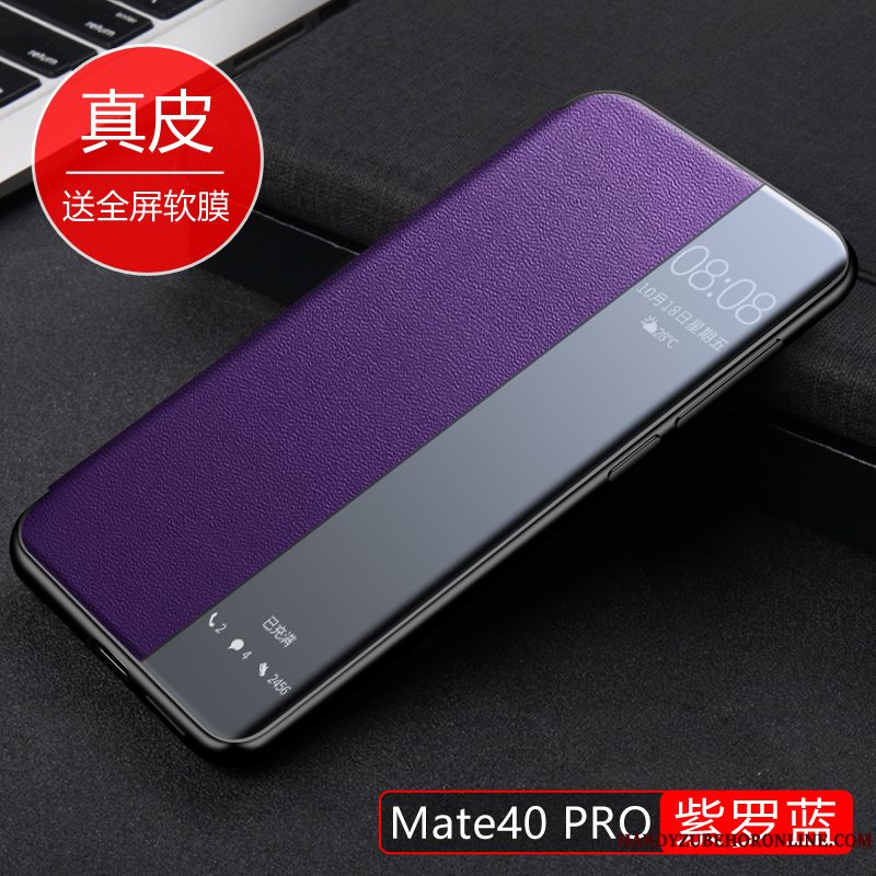 Etui Huawei Mate 40 Pro Læder Brun Telefon, Cover Huawei Mate 40 Pro Tasker Anti-fald Tynd