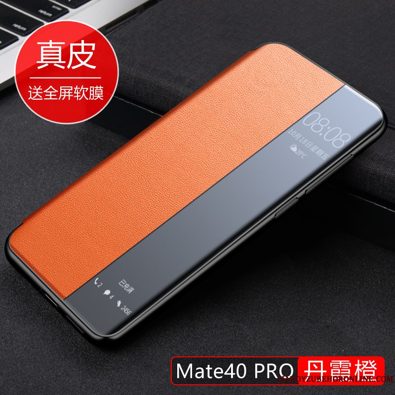 Etui Huawei Mate 40 Pro Læder Brun Telefon, Cover Huawei Mate 40 Pro Tasker Anti-fald Tynd