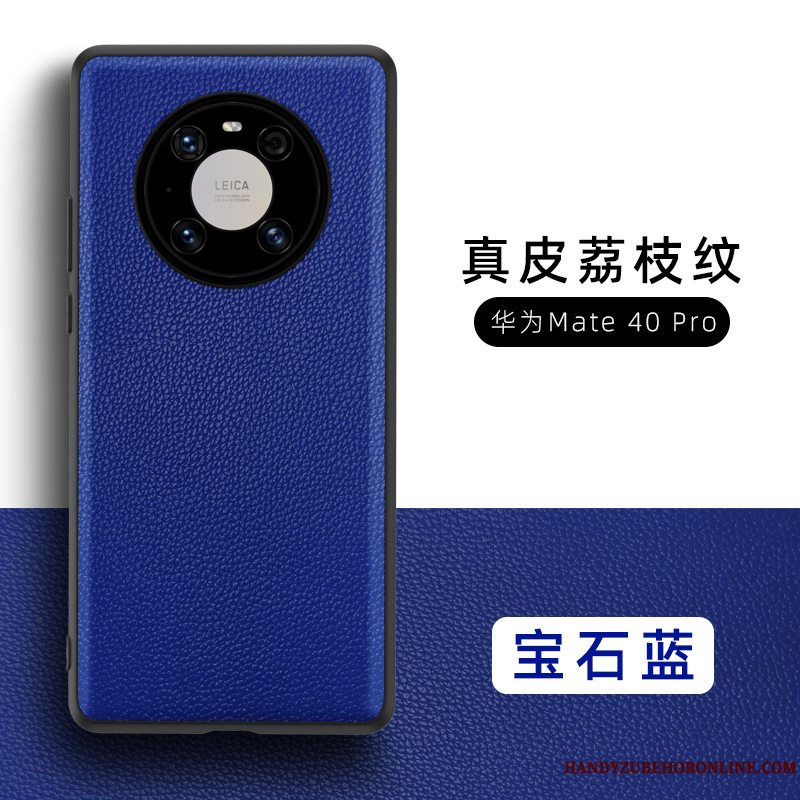 Etui Huawei Mate 40 Pro Læder Tynd Net Red, Cover Huawei Mate 40 Pro Tasker Læder Top Telefon