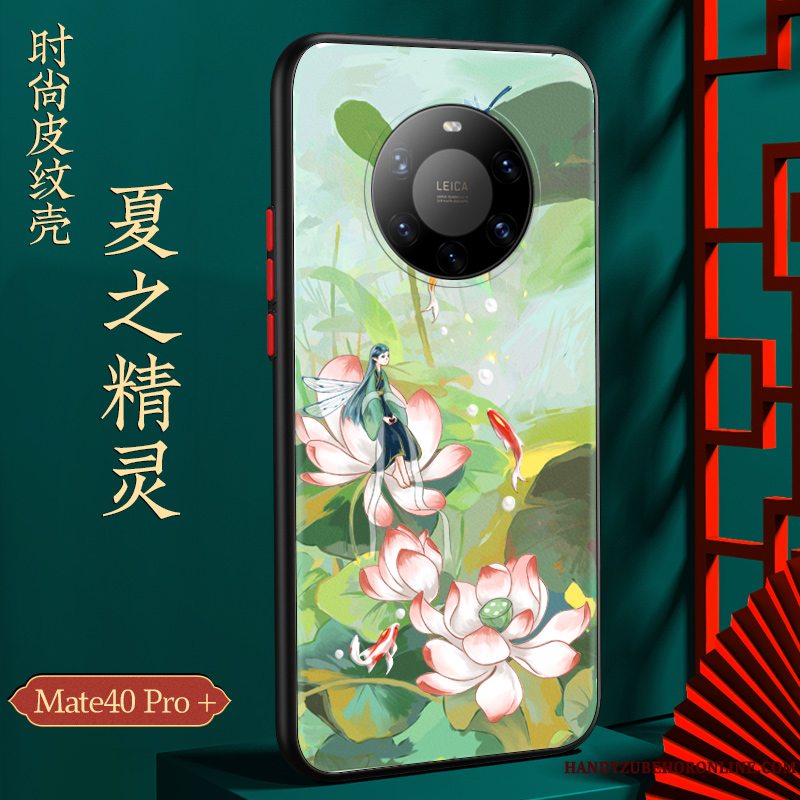 Etui Huawei Mate 40 Pro+ Tasker Anti-fald High End, Cover Huawei Mate 40 Pro+ Kreativ Trendy Grøn