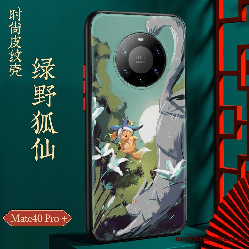 Etui Huawei Mate 40 Pro+ Tasker Anti-fald High End, Cover Huawei Mate 40 Pro+ Kreativ Trendy Grøn