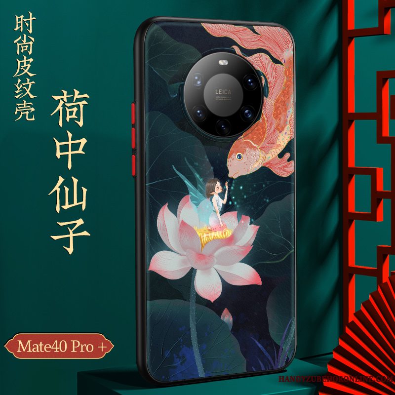 Etui Huawei Mate 40 Pro+ Tasker Anti-fald High End, Cover Huawei Mate 40 Pro+ Kreativ Trendy Grøn