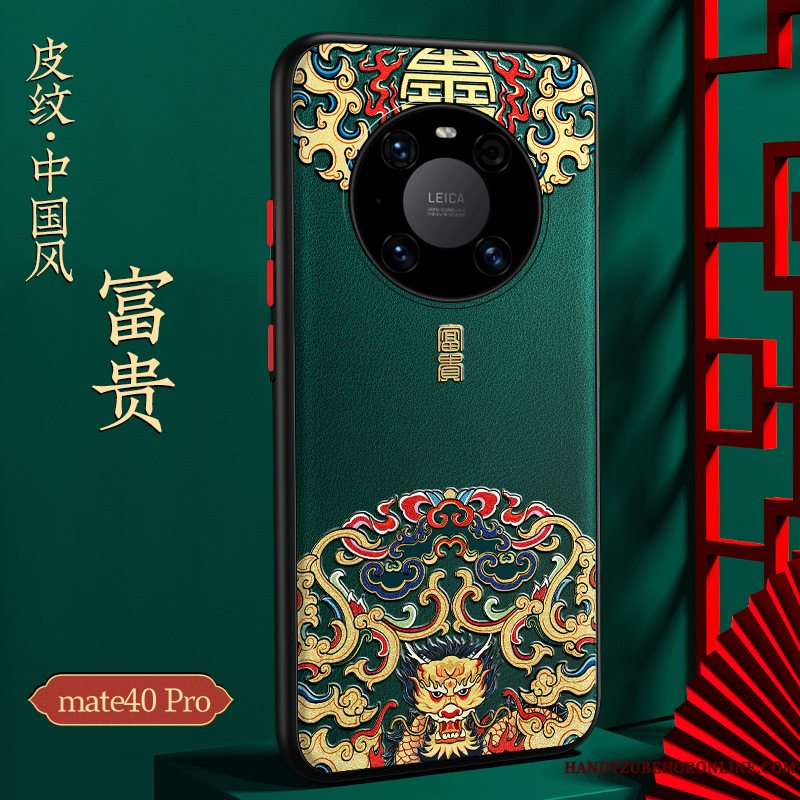 Etui Huawei Mate 40 Pro Tasker Telefonanti-fald, Cover Huawei Mate 40 Pro Beskyttelse Ny Grøn