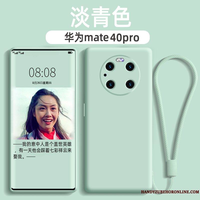 Etui Huawei Mate 40 Pro Tasker Telefonhængende Ornamenter, Cover Huawei Mate 40 Pro Blød Grå High End